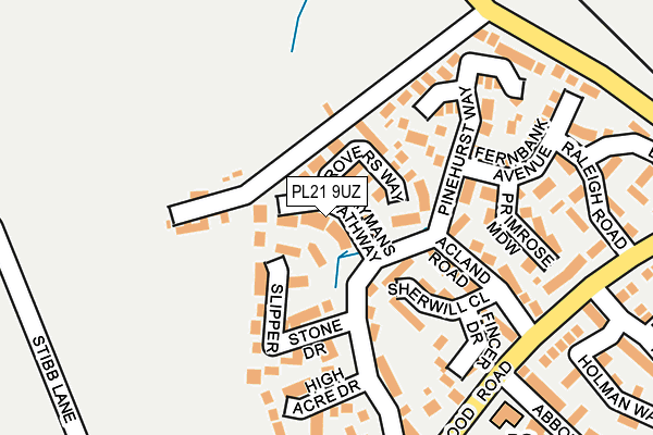 PL21 9UZ map - OS OpenMap – Local (Ordnance Survey)