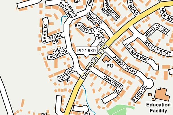 PL21 9XD map - OS OpenMap – Local (Ordnance Survey)