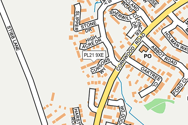 PL21 9XE map - OS OpenMap – Local (Ordnance Survey)