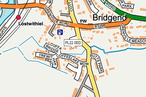 PL22 0ED map - OS OpenMap – Local (Ordnance Survey)