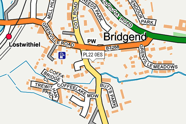 PL22 0ES map - OS OpenMap – Local (Ordnance Survey)