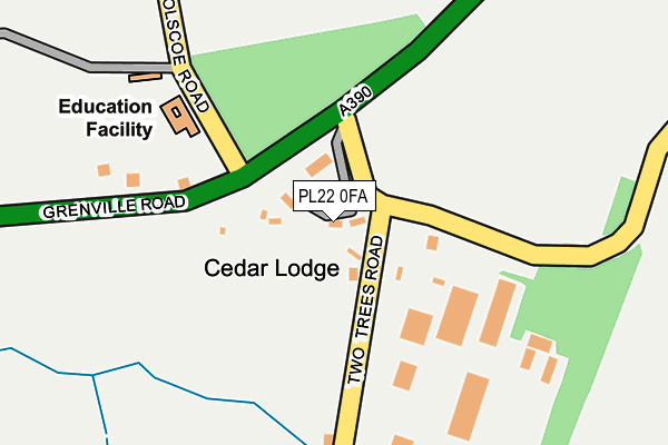 PL22 0FA map - OS OpenMap – Local (Ordnance Survey)