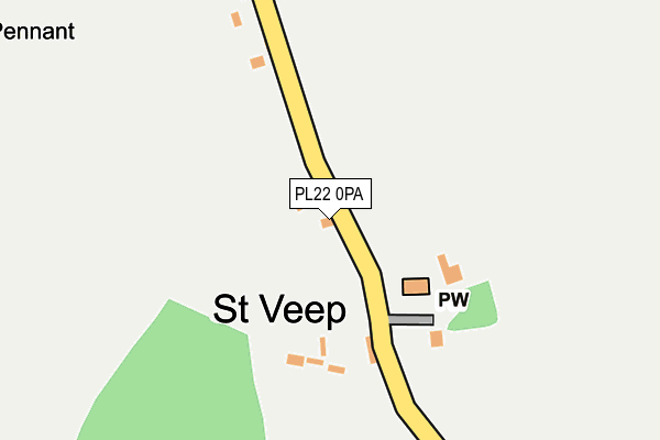PL22 0PA map - OS OpenMap – Local (Ordnance Survey)