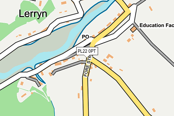 PL22 0PT map - OS OpenMap – Local (Ordnance Survey)