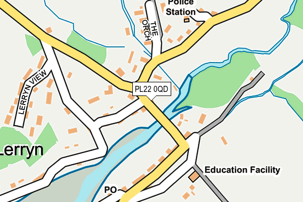 PL22 0QD map - OS OpenMap – Local (Ordnance Survey)