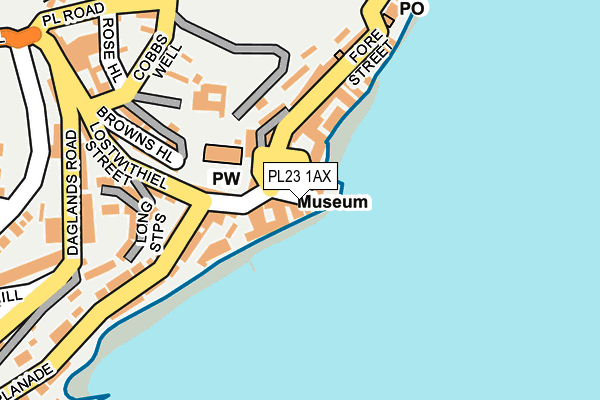 PL23 1AX map - OS OpenMap – Local (Ordnance Survey)