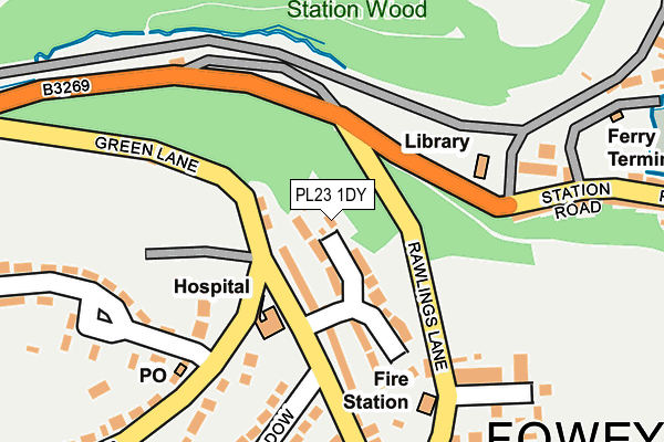 PL23 1DY map - OS OpenMap – Local (Ordnance Survey)