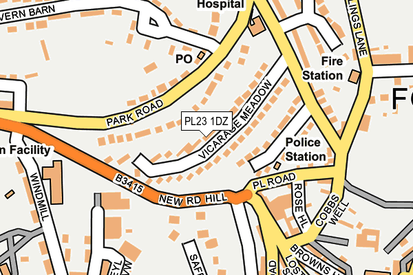 PL23 1DZ map - OS OpenMap – Local (Ordnance Survey)
