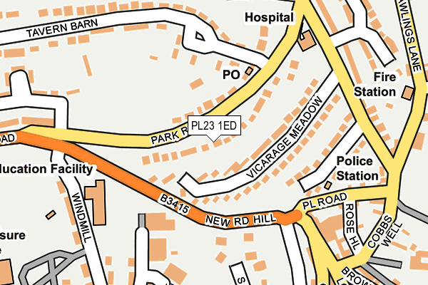 PL23 1ED map - OS OpenMap – Local (Ordnance Survey)