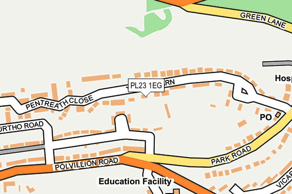 PL23 1EG map - OS OpenMap – Local (Ordnance Survey)