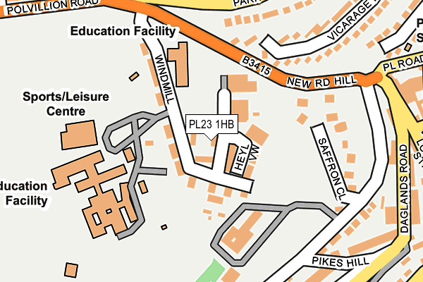 PL23 1HB map - OS OpenMap – Local (Ordnance Survey)
