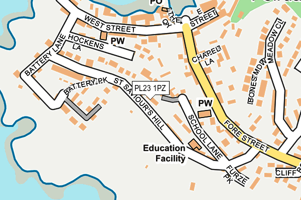 PL23 1PZ map - OS OpenMap – Local (Ordnance Survey)