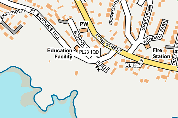 PL23 1QD map - OS OpenMap – Local (Ordnance Survey)