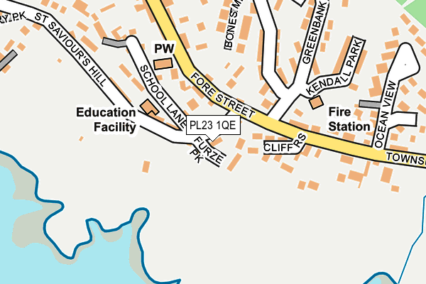 PL23 1QE map - OS OpenMap – Local (Ordnance Survey)