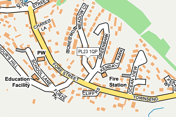 PL23 1QP map - OS OpenMap – Local (Ordnance Survey)