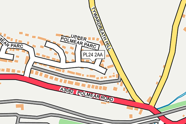 PL24 2AA map - OS OpenMap – Local (Ordnance Survey)