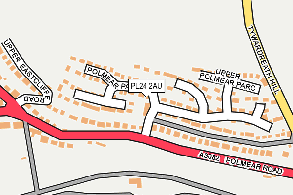 PL24 2AU map - OS OpenMap – Local (Ordnance Survey)