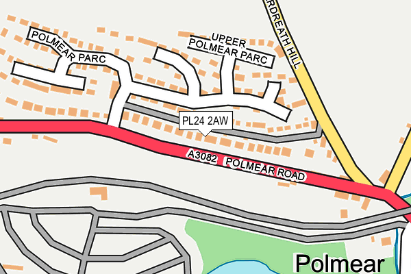 PL24 2AW map - OS OpenMap – Local (Ordnance Survey)