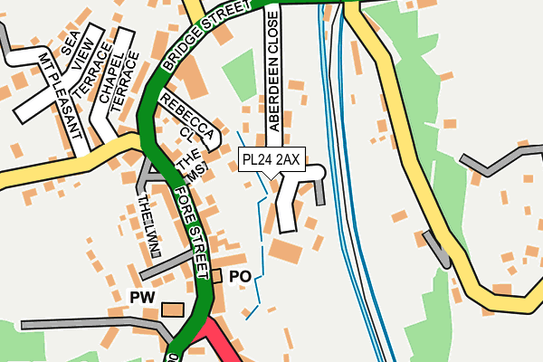 PL24 2AX map - OS OpenMap – Local (Ordnance Survey)