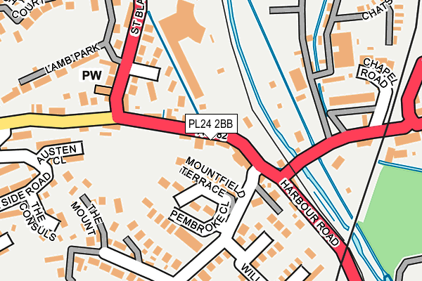 PL24 2BB map - OS OpenMap – Local (Ordnance Survey)