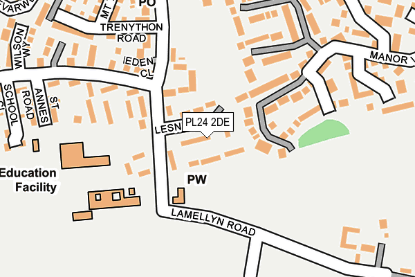 PL24 2DE map - OS OpenMap – Local (Ordnance Survey)