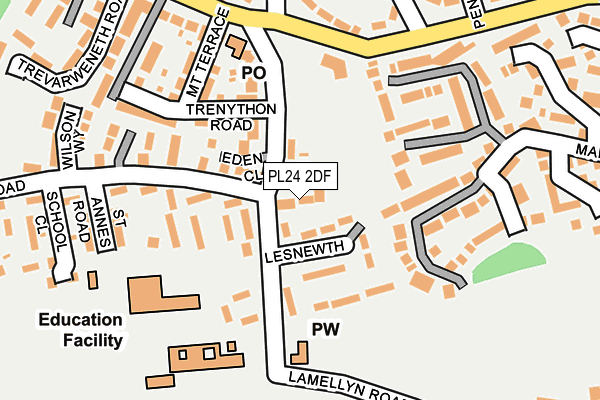 PL24 2DF map - OS OpenMap – Local (Ordnance Survey)