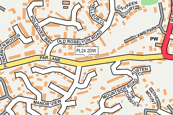 PL24 2DW map - OS OpenMap – Local (Ordnance Survey)