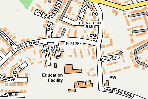 PL24 2EX map - OS OpenMap – Local (Ordnance Survey)