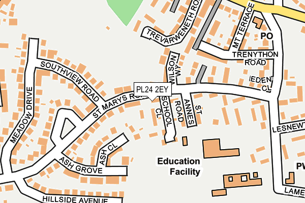 PL24 2EY map - OS OpenMap – Local (Ordnance Survey)