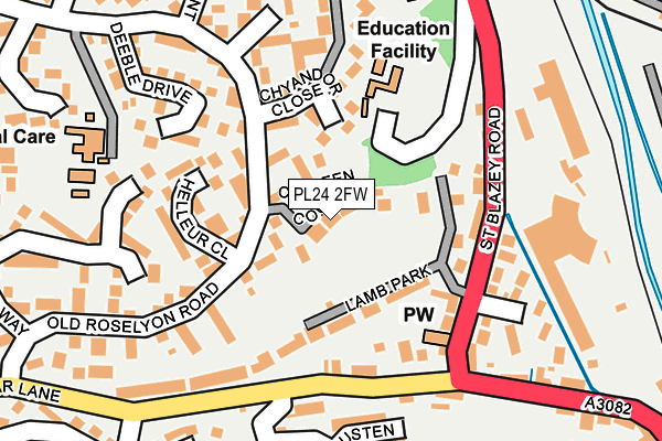 PL24 2FW map - OS OpenMap – Local (Ordnance Survey)