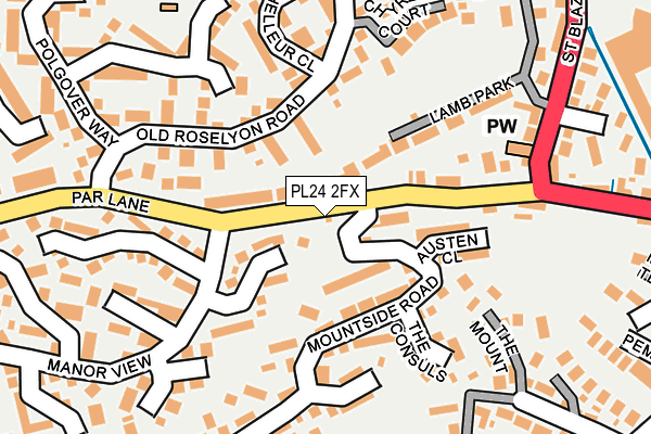 PL24 2FX map - OS OpenMap – Local (Ordnance Survey)