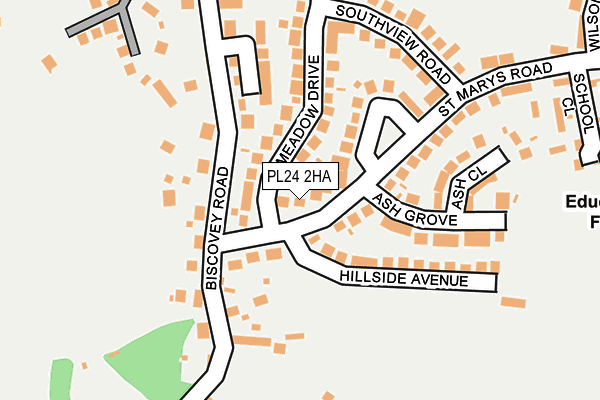 PL24 2HA map - OS OpenMap – Local (Ordnance Survey)