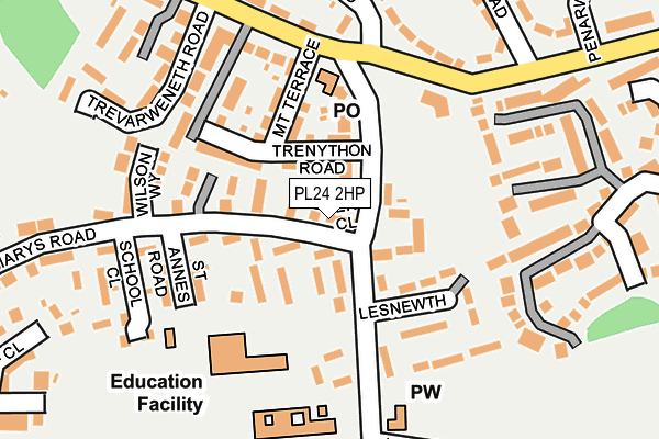 PL24 2HP map - OS OpenMap – Local (Ordnance Survey)