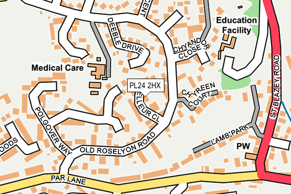 PL24 2HX map - OS OpenMap – Local (Ordnance Survey)