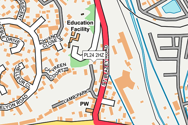 PL24 2HZ map - OS OpenMap – Local (Ordnance Survey)