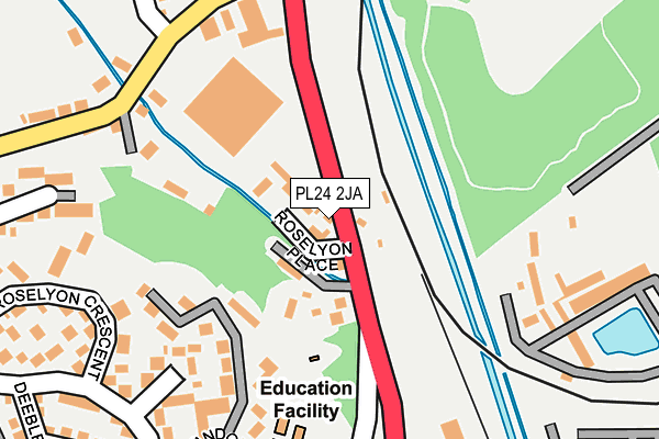 PL24 2JA map - OS OpenMap – Local (Ordnance Survey)