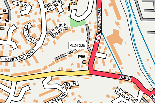 PL24 2JB map - OS OpenMap – Local (Ordnance Survey)