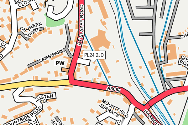 PL24 2JD map - OS OpenMap – Local (Ordnance Survey)