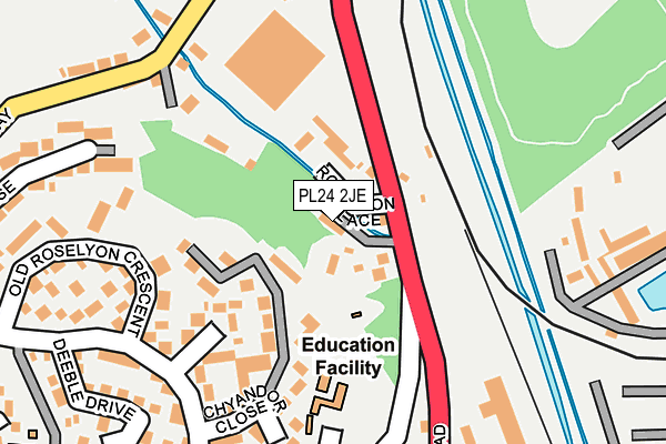 PL24 2JE map - OS OpenMap – Local (Ordnance Survey)