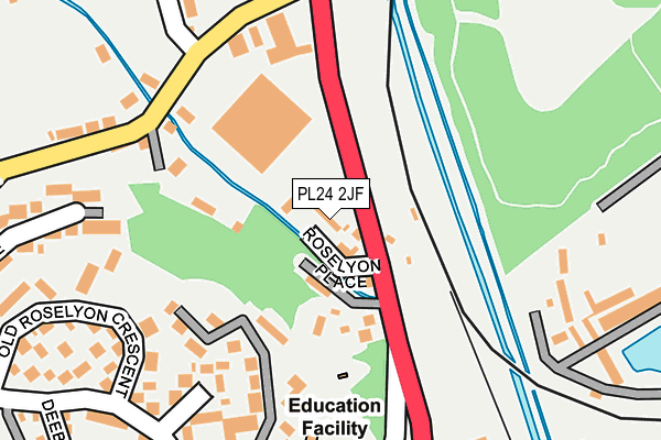 PL24 2JF map - OS OpenMap – Local (Ordnance Survey)