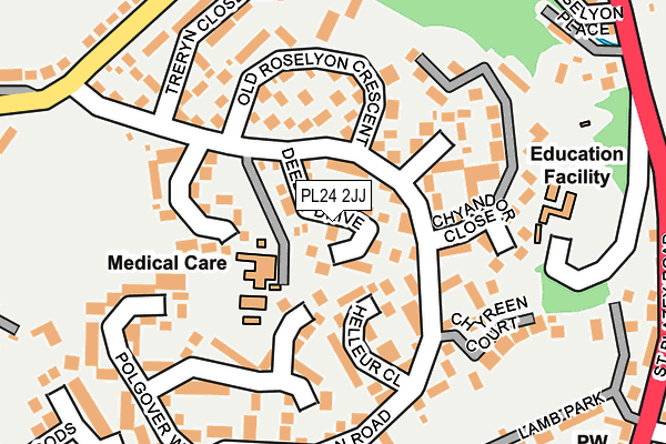 PL24 2JJ map - OS OpenMap – Local (Ordnance Survey)