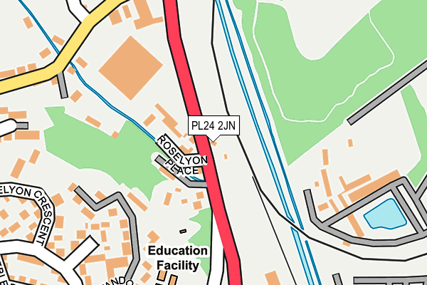 PL24 2JN map - OS OpenMap – Local (Ordnance Survey)