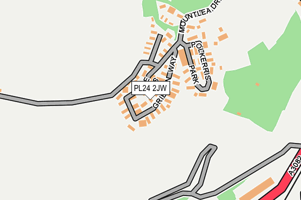 PL24 2JW map - OS OpenMap – Local (Ordnance Survey)