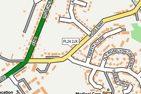 PL24 2JX map - OS OpenMap – Local (Ordnance Survey)