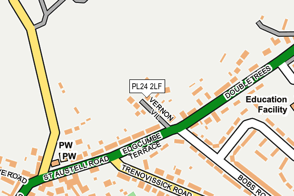 PL24 2LF map - OS OpenMap – Local (Ordnance Survey)