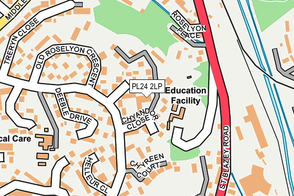 PL24 2LP map - OS OpenMap – Local (Ordnance Survey)