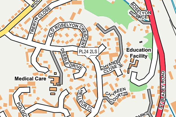 PL24 2LS map - OS OpenMap – Local (Ordnance Survey)