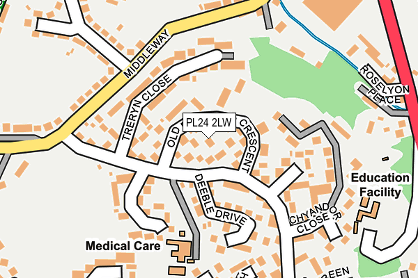 PL24 2LW map - OS OpenMap – Local (Ordnance Survey)