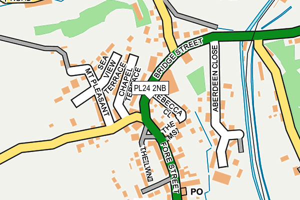 PL24 2NB map - OS OpenMap – Local (Ordnance Survey)