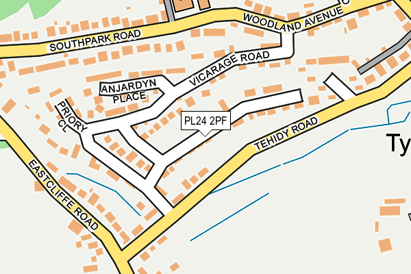 PL24 2PF map - OS OpenMap – Local (Ordnance Survey)